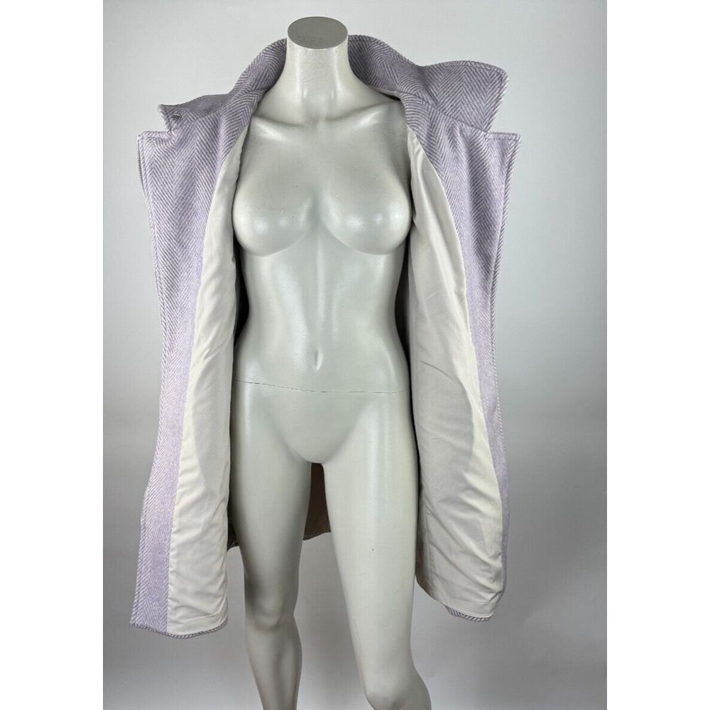 LOFT Lilac Wool Pea coat Women M NWT‎ $175 Long Sleeve Pockets Full Zip Jacket - Picture 4 of 16